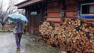 Daily life in a Korean country house in the mountains on a rainy winter day~!!