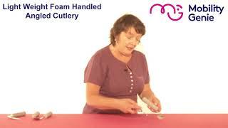 Lightweight Foam Handled Angled Cutlery | Mobility Genie