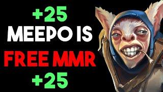 Meepo is Free MMR in Immortal 