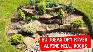 LANDSCAPING IDEAS: Alpine hill garden, dry river, dry stream beds, rock garden design