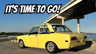 WORKING ON MY 1970 DATSUN 510 AND SENDING IT DOWN THE ROAD.