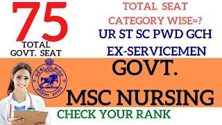 Total Odisha  Govt MSc Nursing Seat ? || Odisha MSc Nursing Provisional Merit List Declared ||