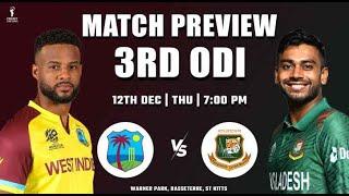 WI vs BAN 3rd ODI Dream11 Team | WI vs BAB 3rd ODI Match PREDICTION, Playing 11, WHO WILL WIN?