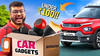 I Bought CHEAPEST Car Gadgets From Amazon Under ₹100!! MUST HAVE Car Gadgets - Ep.32