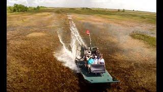 Florida Everglades Airboat Adventure - An Aerial View & Alligator's mating call