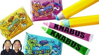 Knabus pen Edible Colored paper  TwinRoozi Family 쌍둥이루지 가족 먹방  Mukbang