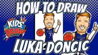 How to Draw Luka Doncic for Kids - Dallas Mavericks