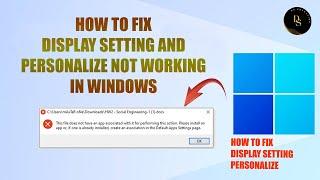 Windows Display Setting and Personalization Not Working? Here's the Fix!