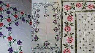 Beautiful Dusutti Bedsheet Design | Cross Stitch Embroidery | Rubi Art & Embroidery