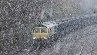 Snowy Freight Trains , Light Engine & Test Train , Bristol ... 18-11-24