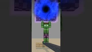 Hulk-Brine Lifts a Black Hole Bedrock #minecraft #shorts #herobrine