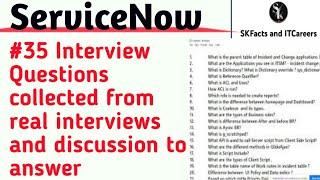 ServiceNow most asked 35 Interview questions with Answers/suggestions || #serviecnow #interview