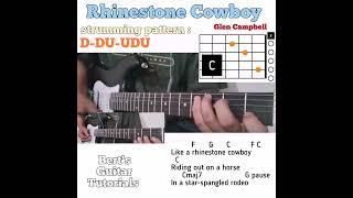 Rhinestone Cowboy - Glen Campbell guitar chords w/ lyrics & strumming tutorial