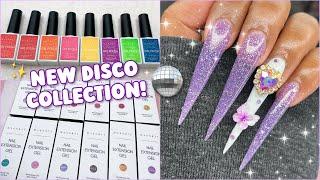 NEW MAKARTT DISCO COLLECTION | XL REFLECTIVE PURPLE  STILETTO NAILS | Polygel Nail Tutorial