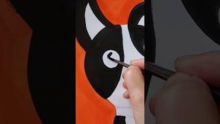 Cachorro negro - Pintura al gouache
