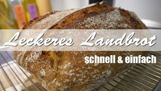 Dinkel Vollkorn Brot, Leckeres Landbrot ohne kneten