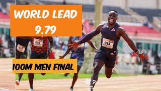 100M Men FINAL:Olympic Trials, Omanyala lights up  stadium to win gold in WORLD LEAD time of 9.79s