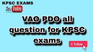 PDO VAO QUESTION BY G M BUL BULE  BOOKS ALL KPSC EXAMS