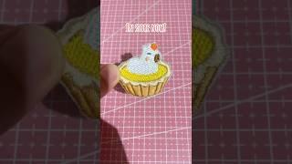How I create the embroidered capybara on egg tart