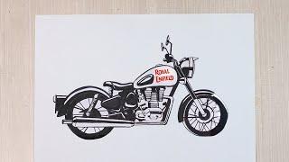 How to Draw a Royal Enfield Motorcycle | Step-by-Step motorcycle Drawing Tutorial for Beginners