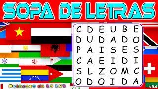  SOPA DE LETRAS  PASATIEMPOS DIVERTIDOS  JUEGOS De MEMORIA  BANDERAS Del MUNDO 