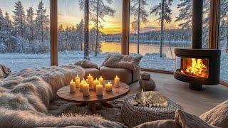 Relaxing Winter Ambience: Snowfall and Fireplace Sounds for Cozy Nights