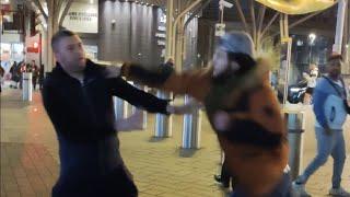 Muslim Breakes A Fight Stratford Speakers Corner!