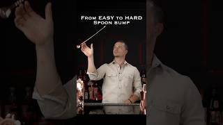 From EASY to HARD “Bar spoon bump” #bartender #flairbartending #flair