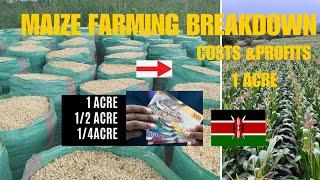 Maize farming breakdown costs and profits 1 acre Kenya