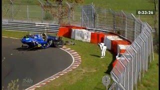 Mercedes VLN Big crash 2016 at Nordschleife Nürburgring