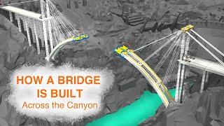 How A Bridge is Built Over the Canyon - Hoover Dam Bypass - Arch Bridge