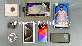 iPhone 15 Pro Unboxing  + accessories