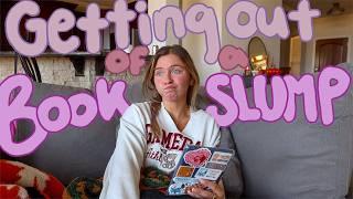 Attempting to get out of my book slump | spoiler free reading vlog 