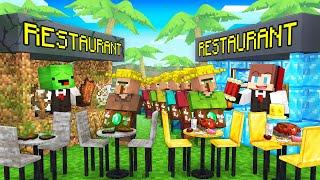 JJ's RICH Restaurant vs Mikey's POOR Restaurant FOOD Battle in Minecraft - Maizen