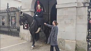 she tries to touch the horse twice #royalguards