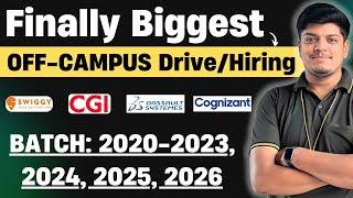 Finally Swiggy, Cognizant, CGI, DS Hiring Announced | OFF Campus Drive 2026, 2025, 2024, 2023-2020