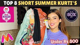 BEST SHORT KURTIS FROM MYNTRA, TRY-ON HAUL #myntra #myntrakurtasethaul #myntrafinds #wishlinked