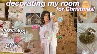 HOLIDAY VLOG & DECORATING MY ROOM FOR XMAS! ️ cozy winter vlog