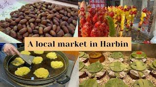 【Eng Sub & pinyin】 A walk around a local market in Harbin 在哈尔滨当地市场逛一逛｜Learn Chinese through Vlogs