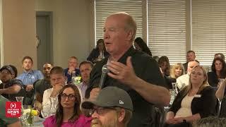 Farmer Carl Taylor questions Gov. Brad Little about water curtailment issue