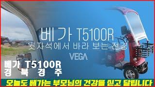 노인전동차 베가 T5100R의 뒷자석에서 바라보이는 전경을 경험하세요  경주 전동차 노인전동스쿠터  어르신 전동차 전동스쿠터 운반차 전동차 스쿠터