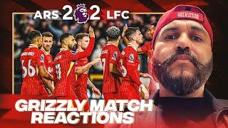 GRIZZLY MATCH REACTION|| Arsenal 2 Liverpool 2 ||