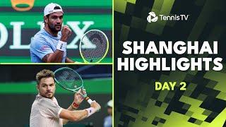 Wawrinka vs Mpetshi Perricard; Berrettini, Zhang & Mensik Feature | Shanghai 2024 Highlights Day 2