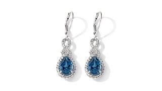 Colleen Lopez 5.82ct London Blue   White Topaz Earrings