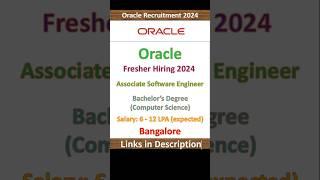 Oracle off Campus Drive 2024 | Associate Software Engineer | Fresher Jobs | IT Jobs