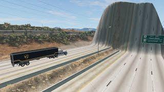 Cars vs Giant Bulge – BeamNG.Drive