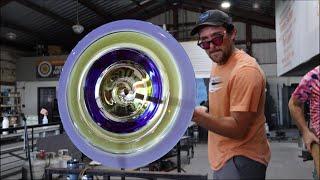 Large Blue Incalmo Wall Platter, Full Process Glassblowing Demonstration