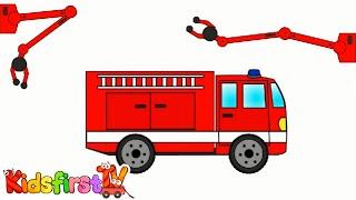 Big Construction: fire truck. Cartoons for children.