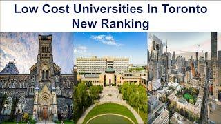 LOW COST UNIVERSITIES IN TORONTO NEW RANKING