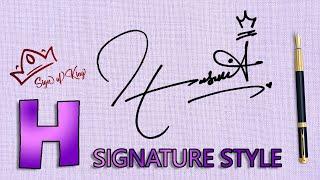 H Signature Style | Signature for Name HASINA | Sign of King